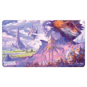 Playmat: Dungeons & Dragons: Planescape V1 - Rectangular Dungeons & Dragons playmat with fantasy landscape, featuring a large fox-like creature, floating islands, and.