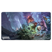 Playmat: Dungeons & Dragons: Planescape V2 - Dungeons & Dragons Planescape playmat with vibrant fantasy scene, featuring mystical ruins, fiery figure, ethereal portal,.