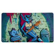 Ultra Pro Playmat -Magic the Gathering: Secret Lair: Goblin Matron - Magic the Gathering Ultra Pro playmat featuring a blue goblin matron holding a spiked club with a small goblin beside her,.