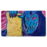 Ultra Pro Playmat -Magic the Gathering: Secret Lair: Goblin Recruiter - Magic the Gathering Ultra Pro Playmat featuring blue goblin with red eyes holding yellow parchment with mystical symbols on.