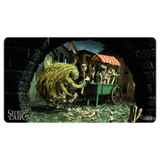Playmat: Magic the Gathering: Secret Lair: Diabolical Dioramas: Fiend Artisan - Fantasy-themed gaming playmat featuring a mossy fiend pushing a cart of skeletons under a stone archway with muted green and