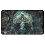 Ultra Pro Stitched Edge Playmat -Magic the Gathering: Commander Series - Myrkul, Lord of Bones - Dark fantasy playmat with stitched edges featuring a ghostly skeletal figure with glowing blue energy.