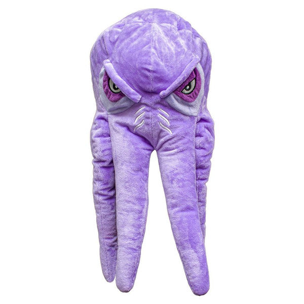 Gamer Pouch: D&D: Large Mind Flayer (PREORDER) - Large plush pouch shaped like a purple Mind Flayer head with detailed eyes and tentacles.