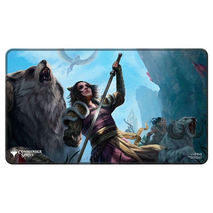 Playmat: Magic the Gathering: Commander Series: Stitched Edge: Winota Joiner of Forces - Magic the Gathering Commander Series playmat featuring Winota Joiner of Forces with stitched edges, vibrant fantasy artwork.