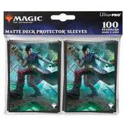 Ultra Pro Sleeves 100 count - Magic the Gathering Duskmourn - Winter, Cynical Opportunist - Magic the Gathering Ultra Pro 100-count matte deck protector sleeves featuring a Cynical Opportunist character with dark.