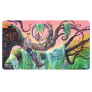 Playmat: Magic the Gathering: Secret Lair: Coat of Arms - Rectangular playmat with vibrant fantasy artwork featuring a figure sitting on a green and white urn adorned with plant.