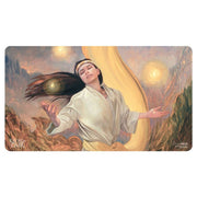 Playmat: Magic the Gathering: Secret Lair: Soul Warden - Magic the Gathering playmat featuring Soul Warden character in white robes with glowing orbs, set against a mystical.