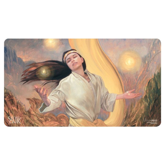 Playmat: Magic the Gathering: Secret Lair: Soul Warden - Magic the Gathering playmat featuring Soul Warden character in white robes with glowing orbs, set against a mystical.