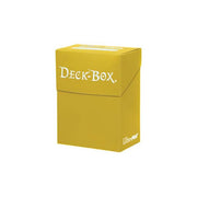 Ultra Pro Poly Deck Box - Yellow - Yellow rectangular plastic deck box with white "Deck Box" and "Ultra Pro" logos on front and bottom edges.