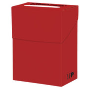 Ultra Pro Poly Deck Box - Red - Red rectangular poly deck box with smooth finish and a built-in handle slot on the lid.