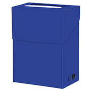 Ultra Pro Poly Deck Box - Blue - Blue rectangular poly deck box with flip-top lid and discreet UP logo in corner.