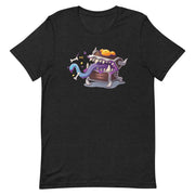 Mimic DnD Shirt - Black short-sleeve shirt featuring a colorful cartoon mimic chest with eyes, tongue, and a snail on top.