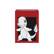 Ultra Pro Pokémon Full-View Deck Box - Charmander - Red rectangular deck box featuring a black panel with a white Charmander illustration on the front.