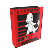 Ultra Pro Pokémon 2-inch Album - Charmander - Red Ultra Pro binder featuring black accents and a white Charmander illustration with Kanto and Charizard text.