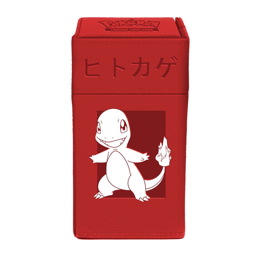 Ultra Pro Pokémon M2 Deck Box - Charmander - Red rectangular deck box with white Charmander outline and Japanese text on the front flap.