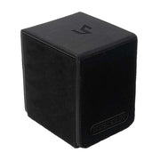 Ultra Pro Alcove Flip: Patchcraft - Black - Black rectangular deck box with textured surface and embossed Patchcraft logo on front panel.