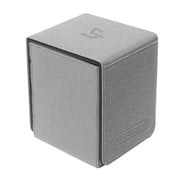 Ultra Pro Alcove Flip: Patchcraft - Gray - Gray rectangular deck box with smooth, matte finish and embossed Patchcraft logo on the top and side.