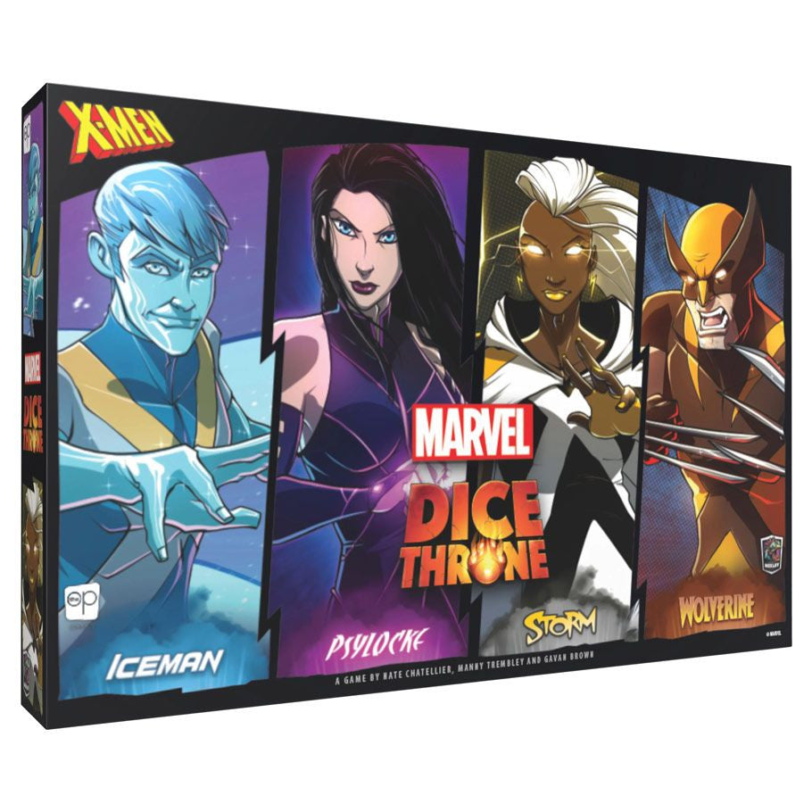 Dice Throne: Marvel: X-Men Box 1 - Marvel Dice Throne X-Men Box 1 featuring vibrant character illustrations of Iceman, Psylocke, Storm, and Wolverine on a.