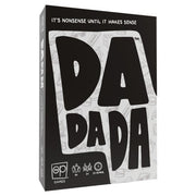 Dadada - Black and white rectangular box for Dadada party game with large bold letters and tagline "It's nonsense until it makes.