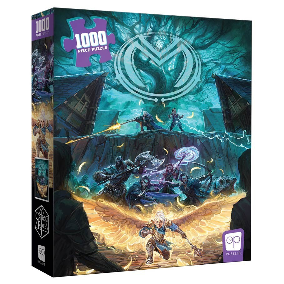 Critical Role Vox Machina 1000 Piece Puzzle - Critical Role Vox Machina 1000-piece puzzle box featuring a fantasy battle scene with characters in dynamic poses against a.
