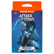 UniVersus: Attack on Titan: Battle for Humanity: Mikasa Clash Deck - UniVersus Attack on Titan Mikasa Clash Deck packaging with blue background and dynamic anime character illustration.