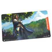 Playmat: UniVersus: Critical Role: Vex'ahlia - Rectangular gaming playmat featuring Vex'ahlia from Critical Role in detailed fantasy art with lush green forest and blue.