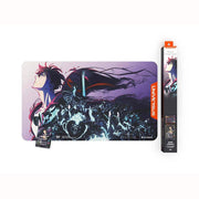 Universus: Solo Leveling Shadow Monarch Spotlight Bundle - Gaming mouse pad featuring dark fantasy artwork with a red-haired character and shadowy figures on a purple and black.