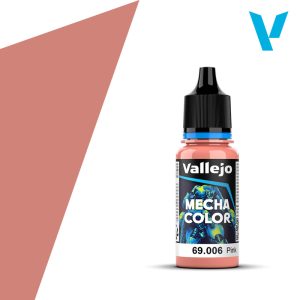 Vallejo Mecha Color: Pink (18ml) - Small plastic paint bottle with black cap, labeled Vallejo Mecha Color pink shade, 18ml volume.
