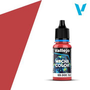 Vallejo Mecha Color: Red (18ml) - Small clear plastic bottle with a black screw cap filled with bright red Vallejo Mecha Color paint, labeled with colorful.