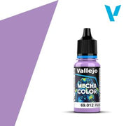 Vallejo Mecha Color: Purple (18ml) - Small plastic bottle of Vallejo Mecha Color paint in purple with black twist cap and detailed label design.