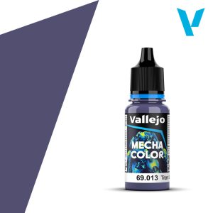 Vallejo Mecha Color: Titan Blue (18ml) - Small bottle of Vallejo Mecha Color paint in deep blue labeled Titan Blue with black twist cap.