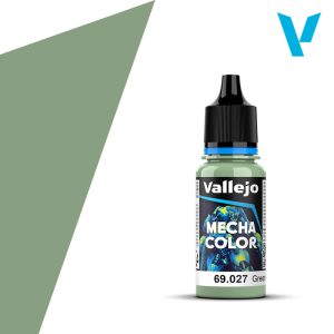 Vallejo Mecha Color: Green Blue (18ml) - Small plastic bottle of green-blue acrylic paint with black twist cap and colorful Vallejo Mecha Color label.