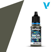 Vallejo Mecha Color: Dark Green (18ml) - 18ml Vallejo Mecha Color paint bottle in dark green with black cap and blue accent ring.