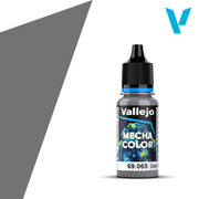 Vallejo Mecha Color: Dark Steel Metallic (18ml) - 18ml bottle of Vallejo Mecha Color paint in dark steel metallic with black dropper cap and blue label accents.