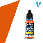 Vallejo Mecha Color: Dark Rust Wash (18ml) - Small plastic bottle of Vallejo Mecha Color paint in dark rust shade with black cap and vibrant label.