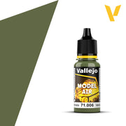 Vallejo Model Air: Light Green Chromate (18ml) - Small plastic bottle of Vallejo Model Air paint in light green chromate with black twist cap and colorful label.
