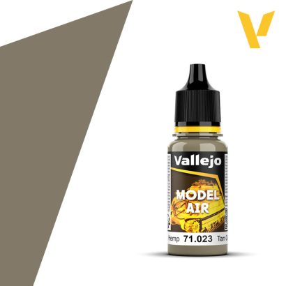 Vallejo Model Air: Hemp (18ml) - 18ml Vallejo Model Air acrylic paint bottle in a muted hemp brown shade with black cap.