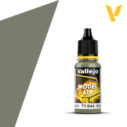 Vallejo Model Air: Grey RLM02 (18ml) - Small plastic bottle of Vallejo Model Air grey paint with black cap and yellow label details.