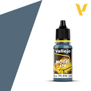 Vallejo Model Air: USAF Light Blue (18ml) - Small plastic bottle of Vallejo Model Air paint in USAF Light Blue with black nozzle cap and yellow label accent.