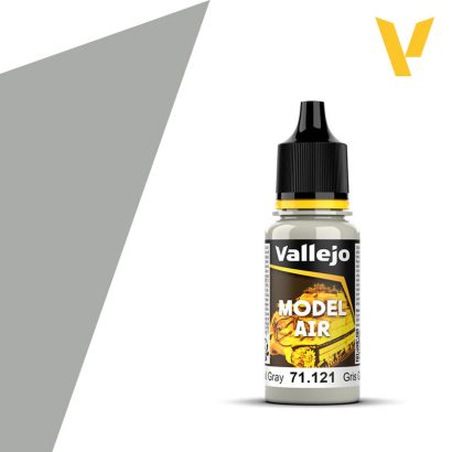 Vallejo Model Air: Light Gull Gray (18ml) - 18ml Vallejo Model Air Light Gull Gray acrylic paint bottle with black cap and yellow label accent.