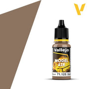 Vallejo Model Air: USAF Brown (18ml) - Small plastic bottle of Vallejo Model Air USAF Brown paint with black dropper cap and yellow label accents.