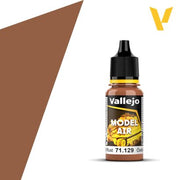 Vallejo Model Air: Light Rust (18ml) - Small plastic bottle of Vallejo Model Air paint in light rust color with black dropper cap and yellow label accents.