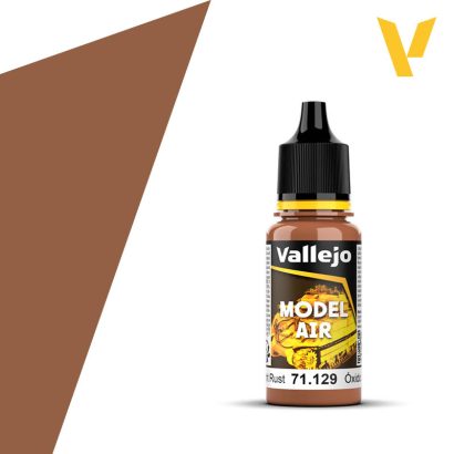 Vallejo Model Air: Light Rust (18ml) - Small plastic bottle of Vallejo Model Air paint in light rust color with black dropper cap and yellow label accents.
