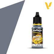 Vallejo Model Air: Ocean Gray (18m) - Small plastic bottle of Vallejo Model Air paint in Ocean Gray with black twist cap and yellow label accents.