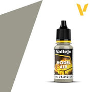 Vallejo Model Air: IJN Medium Grey (18m) - Small plastic bottle of Vallejo Model Air paint in medium grey with black twist cap and yellow label details.