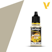 Vallejo Model Air: IJA Grey Green (18ml) - Small clear plastic bottle with black cap containing grey-green paint labeled Vallejo Model Air 71.326.