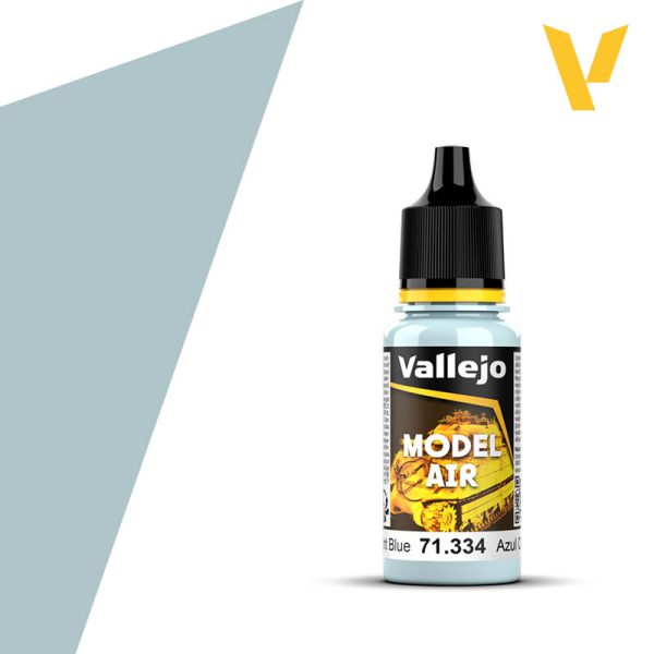 Vallejo Model Air: Flanker Light Blue (18ml) - 18ml bottle of Vallejo Model Air Flanker Light Blue paint with black twist cap.