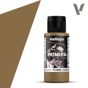 Vallejo Primer: German Green Brown (60ml) - 60ml bottle of Vallejo German Green Brown primer paint with black cap and detailed label.