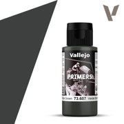 Vallejo Primer: U.K. Bronze Green (60ml) - 60ml dark green Vallejo primer paint bottle with black cap and detailed label.