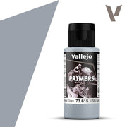 Vallejo Primer: USN Light Ghost Grey (60ml) - 60ml cylindrical Vallejo primer bottle in USN Light Ghost Grey with black cap and labeled design.